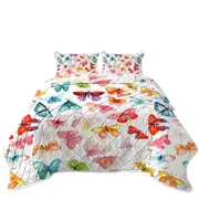 Colorful Pastel Colors Butterflies Coverlet