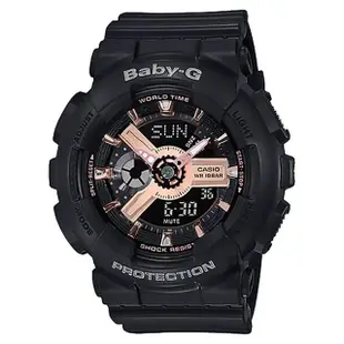 【CASIO 卡西歐】Baby-G 粉紅金手錶(BA-110RG-1A)