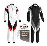 2024 Go Kart Race Suit Karting Suit Digital Printed CE Level 2 Black White