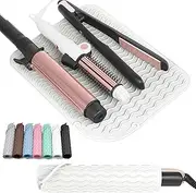 WRORUNER Larger Size Silicone Heat Resistant Mat for Curling Irons, Flat Irons, Hair Straightener and Other Hair Styling Tools, Portable Hot Tools Pad Cover for Travel Vanity Salon(12.0" x 9.0")
