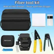 Fiber Optic Tool with AUA-6C Fiber Cleaver CFS-3 3-port Fiber Stripping Plier