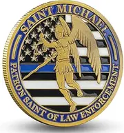 Patron Saint of Law Enforcement Challenge Coin Bless The Police Prayer Token (Single Coin)