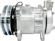 AC Compressor SD507 5H11 507 Compressor 12V/24V，compatible For Groove Belt Pulley Tractor Excavator Heavy Duty Truck Hot Rod(12V)