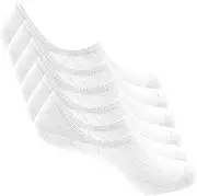 [Bestele] Invisible Socks/Trainer Socks for Men and Women, 6 Pairs Cotton Invisible Short Socks, Non-Slip No Show Socks for Loafers, Boots, Shoes, 6 x white, 40-46