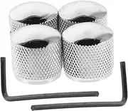 4pcs Replacement Control Knobs: Chrome Electric Guitar Bass Metal Volume Tone Potentiometer Knob With Wrench Instrument Accessories