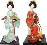 A Set of 2 Japanese Geisha Kimono Doll -Geisha Doll- 12 Inch, Asian Kimono Doll Collectible Figurine Decoration Gift,#020,30cm/4197 (Color : #019, Size : 30cm)