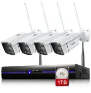 3MP WiFi Security Camera System with Floodlight and 1TB Hard Drive Preinstall...