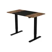 FORTIA Sit To Stand Up Standing Desk, 120x60cm, 72-118cm Electric Height Adjustable, 70kg Rated, Walnut Style/Black Frame