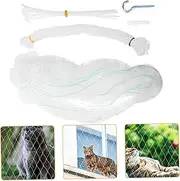 Outdoor Cat Fence 2 Sets Balcony Netting Pet Barrier Fall Netting Nylon Mesh for Windows