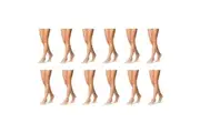 12 Pairs Razzamatazz Footlet No Show Heel Natural Beige Women Socks