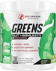 Red Dragon Nutritionals Greens Gut + Immunity Powder 150 g, Granny Smith