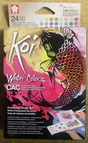 SAKURA KOI Water Colors Pocket Field Sketch Box 24 Colors NEW