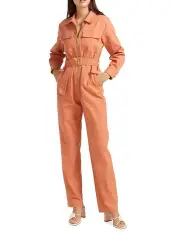 [Belle & Bloom] Montana Utility Jumpsuit in Orange