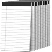 8 Pack Note Pads 5 x 8 Inch Small Legal Pads 5 x 8 White Notepad 5 x 8 Perforated Writing Pads Lined Paper Pads College Ruled Pad Paper 30 Sheets Notebook for Study, To-Do Lists, Office