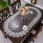 Oval Table Dining Tablecloth Europe Embroidered Flower Fabric Home Decoration