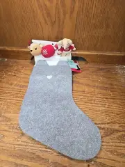 Merry Makings Grey Premium 4-piece PreStuffed Holiday Cat Stocking Catnip Toys