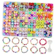 660PCS Polymer Clay Beads Bracelet Making kit, 24 Style Cute Fun Clay Beads,