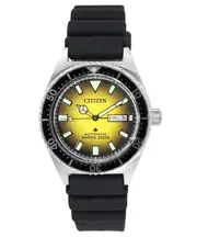 Citizen Promaster Marine Rubber Strap Yellow Dial Diver NY0120-01X Mens Watch