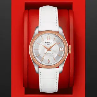 TISSOT天梭 官方授權 俏麗玫瑰金機械腕錶 母親節 禮物 32mm/T1082082611700