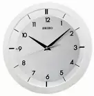 SEIKO WALL WHITE METALLIC-LIKE CASE CLOCK 11" DIAM- QUIET SWEEP QXA520WLH