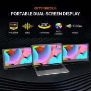 Portable Triple Monitor USB C HDMI Dual Screen Extender For 13-17.3'' Laptop New