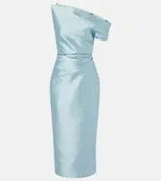[Solace London] Solace London Ellison satin cocktail dress UK 4 blue