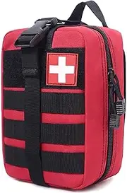Molle Pouch, Sturdy 600D Nylon Tactical Medical Pouch,Rip-Away EMT First Aid Pouch (Bag Only)