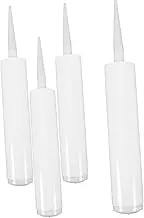 4Pcs Refillable Sealant Caulking Tubes Durable Lightweight Plastic Empty Caulking Tube for Sealants Silicones and Resins Easy to Use with Plunger Caps for DIY