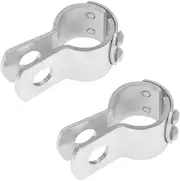 Generic Universal Foot Pegs and Bar Clamp Set for Engine Guards, Sliver, as described