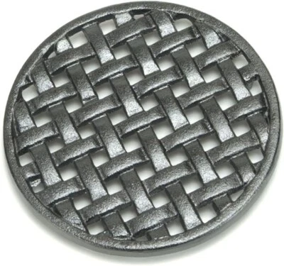 TWI 03 Round Lattice woodstove Tabletop cast Iron Trivet Black