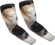 [FHEDVBN] Animal dog photo Arm Sleeves Compression Arm Covers for Men Women Outdoor Sun Sleeves Cooling Sports Sleeve, Black