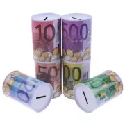 Euro Dollar Money Box Safe Cylinder Piggy Bank Banks For Coins Deposit Bo WsY CR