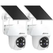 2K Security Camera Wireless Outdoor, Solar Outdoor Camera with 360° View, Sma...