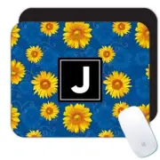 Gift Mousepad : Yellow Flowers Pattern Sunflower Gerbera Diy Curls Dots Daisy
