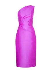 Solace London Orla One-shoulder Satin Midi Dress - Pink - 12 (UK12 / M) 12 (UK12 / M)