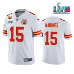 男式 2023NFL 堪薩斯城酋長隊 PATRICK MAHOMES 白色限量美式足球球衣