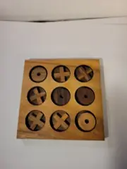 Wooden SHARPER IMAGE Tic Tac Toe Set