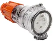 Iso EXTENSION SOCKET 250V AC 3-Round Pins, Electric Orange- 20A Or 32A