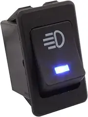 TOMALL Replacement LED Fog Light Toggle Switch DC 12V 35A ON/OFF Switch Blue LED Light for Universal Auto Car