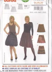 Burda Sewing Pattern 8034 Misses Pleated Skirts Size 10-20