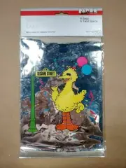 Sesame Street Big Bird Metallic Loot Bag Vintage New Old Stock 80s Muppets s-1C