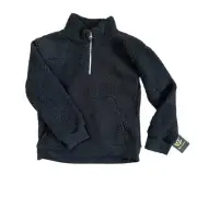 C9 Champion Girls' Black Sherpa Fleece Quarter Zip Pullover - Size Large - NWT