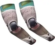 [FHEDVBN] Cute Koala Arm Sleeves Compression Arm Covers for Men Women Outdoor Sun Sleeves Cooling Sports Sleeve, Black
