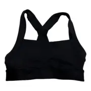 NWT OLD NAVY Active Go Dry Sports Cross Back Bra XSMALL Black High Support
