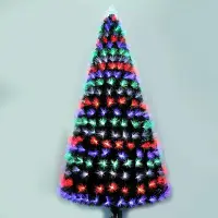 在飛比找Yahoo!奇摩拍賣優惠-聖誕節 7尺綠色四色燈全燈光纖頭聖誕樹帶led發光彩燈聖誕節