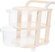 Parliky Storage Cart with Drawers Mobile Utility Trolley Wheels Plastic Design for Kitchen Bathroom Bedroom Laundry Quiet Rolling Storage with Versatile