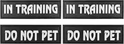4 Pcs Reflective Service Dog Patch with Hook Backing, Tactical Dog in Training Harness Reflective and Removable Tags, Do Not Pet and in Training Service Dog Patch (6.2 X 1.9) Inch