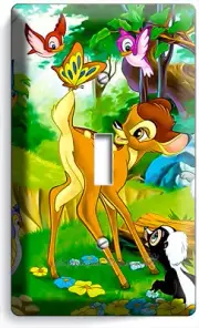 BAMBI THUMPER BUNNY SKUNK SINGLE LIGHT SWITCH WALL PLATE BABY NURSERY ROOM DECOR