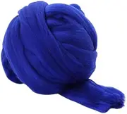Nvzi Merino Wool Roving 2.2 lb for Spinning | Soft Chunky Jumbo Yarn for Arm Knitting Blanket ，Felting Core, Carded Stuffing，RoyalBlue