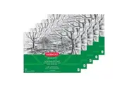 5pc Derwent Academy Spiral 350 gsm A3 80pg Artist Paint Visual Art Diary Pad